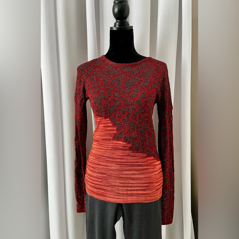 Missoni space dye lurex animal print knit top Sz 40 (Sz 6)